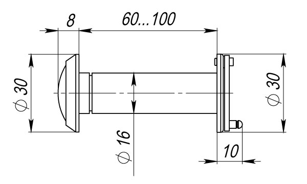 оптика стекло DV-PRO 3/100-60/BR/HD (DVG3/HD) SG мат. золото